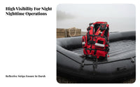 High Buoyancy Fast-Moving Water Rescue Vest Quick-Release Harness Fast-Water Rescue Kit Heavy-Duty Construction Life Jacket Multiple Attachment Points for Emergency Responders, Advanced Paddlers, Flood Operations, River Operations, Rafting, Kayaking