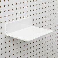 Metal Pegboard Shelf for Home & Kitchen, Wall Organizer Display Stand with Hooks, Tool Storage Rack, Craft Room Organizer Shelf, Nordic (White)