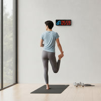 Large Display LED Gym Timer Adjustable Brightness Workout Timer Customizable Interval Clock with Wall Mount Bright for Athletes, Fitness Studio