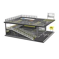 1:64 Double-Deck Parking Scene Model  Car Display Case Organizer Directional Markings Two-Level Parking Model Manual Assembly Scale Garage Rack