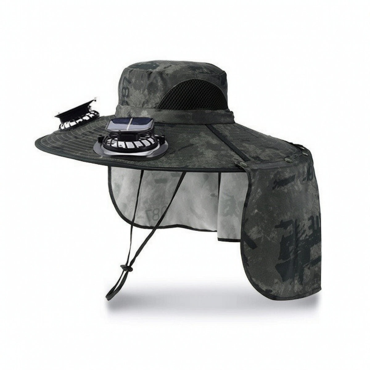 Solar Fan Hat Water-Resistant Cooling Hat with Fan Breathable for Anglers
