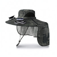 Solar Fan Hat Water-Resistant Cooling Hat with Fan Breathable for Anglers