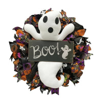 Halloween Wreath Stuffed Door Wreath with Festive Decoration for Window