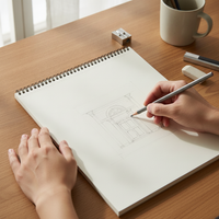 A4 Thickened Kraft Paper Sketchbook for Kids and Students, Art Drawing Book for Markers, Opaque White Paper Sketch Pad