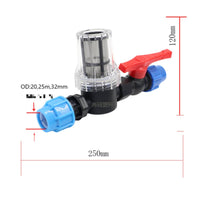 Inline Water Strainer Shutoff Easy-Maintenance Irrigation Strainer with Shutoff Clog-Resistant for Watering Systems, Greenhouse