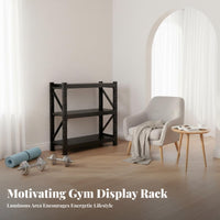Dumbbell and Exercise Mat Holder Space Saving Dumbbell and Exercise Mat Holder Large Capacity Home Gym Storage Rack for Personal Trainers
