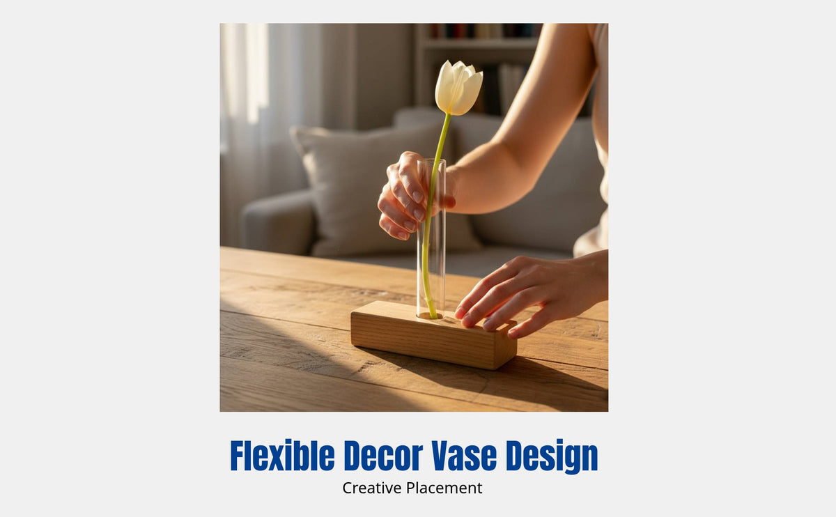 Test Tube Vase, Foldable Glass Flower Stand, Hydroponic Green Display, Creative Home Decoration