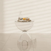 Transparent Hourglass Side Table Translucent Sculptural Side Table Glossy Furniture Hollow for Living Room, Bedroom
