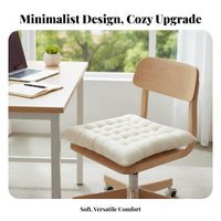 Wear-Resistant Solid Color Chair Cushion Minimalist Design Tufted Seat Cushion Fixed Point Quilting for Office Workers, Students