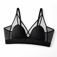 Lace Bralette Plus Size with Breathable Mesh for Everyday Wear, Minimizer Bra Without Underwire and Double Hook Closure, Supportive Design