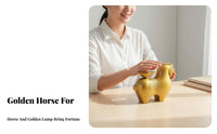 Alloy Material Rotating Yuanbao Horse Figurine Ideal Gift Wealth Horse Ornament for Business Owners, Office, Desk
