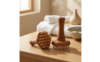 Brass Massage Scraper 24 Metal Teeth Wooden Massage Brush Cellulite Brush Scraping Use Exfoliating