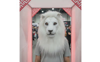 Realistic Lion Mask Theatrical Lion Headpiece Textured Full Head Mask Deluxe for Cosplayers, Halloween