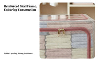 Framed Textile Storage Box Stackable Closet Organizer Reinforced Handles