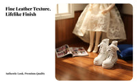 Doll Ankle Boots PU Leather 60cm Doll Shoes Fashionable Design Miniature Utility Boots for BJD Hobbyists