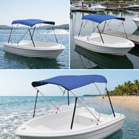 Bimini Top Foldable Boat Canopy with Frame Collapsible for Cruising, Anglers