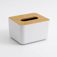 Tissue Box for Bedroom and Living Room Decor, Modern Minimalist Tissue Box Holder with Bamboo Lid