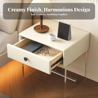 Transparent Design Sofa Side Table Minimalist design Waterfall Side Table Space-Saving Nightstand Sturdy Construction for Apartment Dwellers, Homeowners, Students, Bedroom, Small Spaces, Living Room, Office