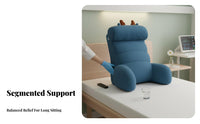 Elderly Support Backrest Ergonomic Design Bed Rest Support Cushion with Arms Soft Breathable Textile Bed Rest Lounger Cushion for Adults, Bedroom