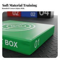 4 Pieces 4-Level Foam Fitness Box Shock Absorbing Soft Plyo Box Set Stackable Bound Boxes Adjustable Height for Children