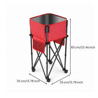 Portable Foldable Storage Rack Metal Frame Textile Storage Bin Open Top Bin Shelf Organizer Cylindrical for Outdoor
