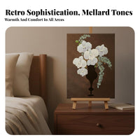 Toasted-Brown Aesthetic Decorative Art Luxurious Floral Design Flower Painting High-Resolution Print Floral Wall Decor for Living Room