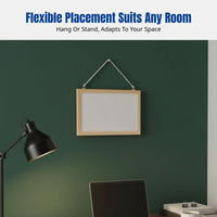 Wooden Frame Blackboard & Whiteboard, Hanging Olive Board, Double-Sided Writing Board for Home, Kids Drawing, Teaching, Notes
