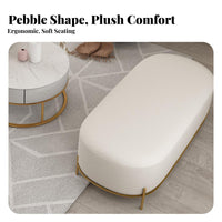 Modern Design Pebble-Shaped Armchair Soft Texture Reception Sofa Minimalist Frame Lounge Seating High-Density Foam for Business Owners, Interior Designers, Beauty Salon, Boutique, Living Room, Small Apartment