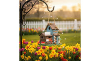 Wooden Birdhouse Rustic Hanging Birdhouse Safe for Patio