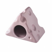 Cheese Shaped Hamster House Smooth Glazed Surface Triangle Hamster Cave Rounded Edges Small Animal Cave for Hamsters, Summer, Warm Room