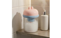 Cylindrical Electric Foaming Cup Ribbed Electric Foam Foamer Domed Lid Facial Foam Foamer Raised Buttons