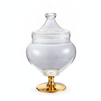 Fitted Lid Decorative Kitchen Canister Pedestal Base Pantry Storage Jar Faceted Acrylic Storage Jar Transparent