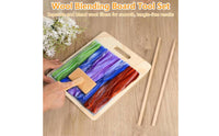 Wool Carding Board Set Easy to Use Textile Tool Includes Wooden Sticks Crafting Essentials