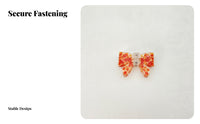 Glossy Bow Clip Looped Tails Translucent Bow Clip Symmetrical Lightweight