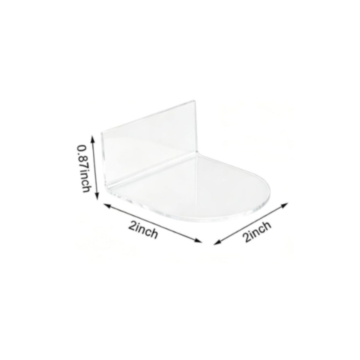 8 Pieces Vertical Back Support Acrylic L-Shaped Stand Flat Base Clear Figure Stand Transparent Home Display Peel-and-Stick
