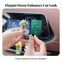 Long-Lasting Fragrance Mini Flower Vase Car Dispenser Miniature Design Car Air Vent Flower Ornament Compact Size for Women, Drivers, Driving