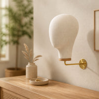 Mannequin Head with Wall Mount Minimalist Wall Mannequin Head Headdress Display Stand Space-Saving Beige for Retailers
