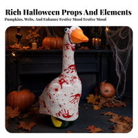 Splatter Print Goose Statue Costume Detachable Eyeballs Halloween Goose Cover