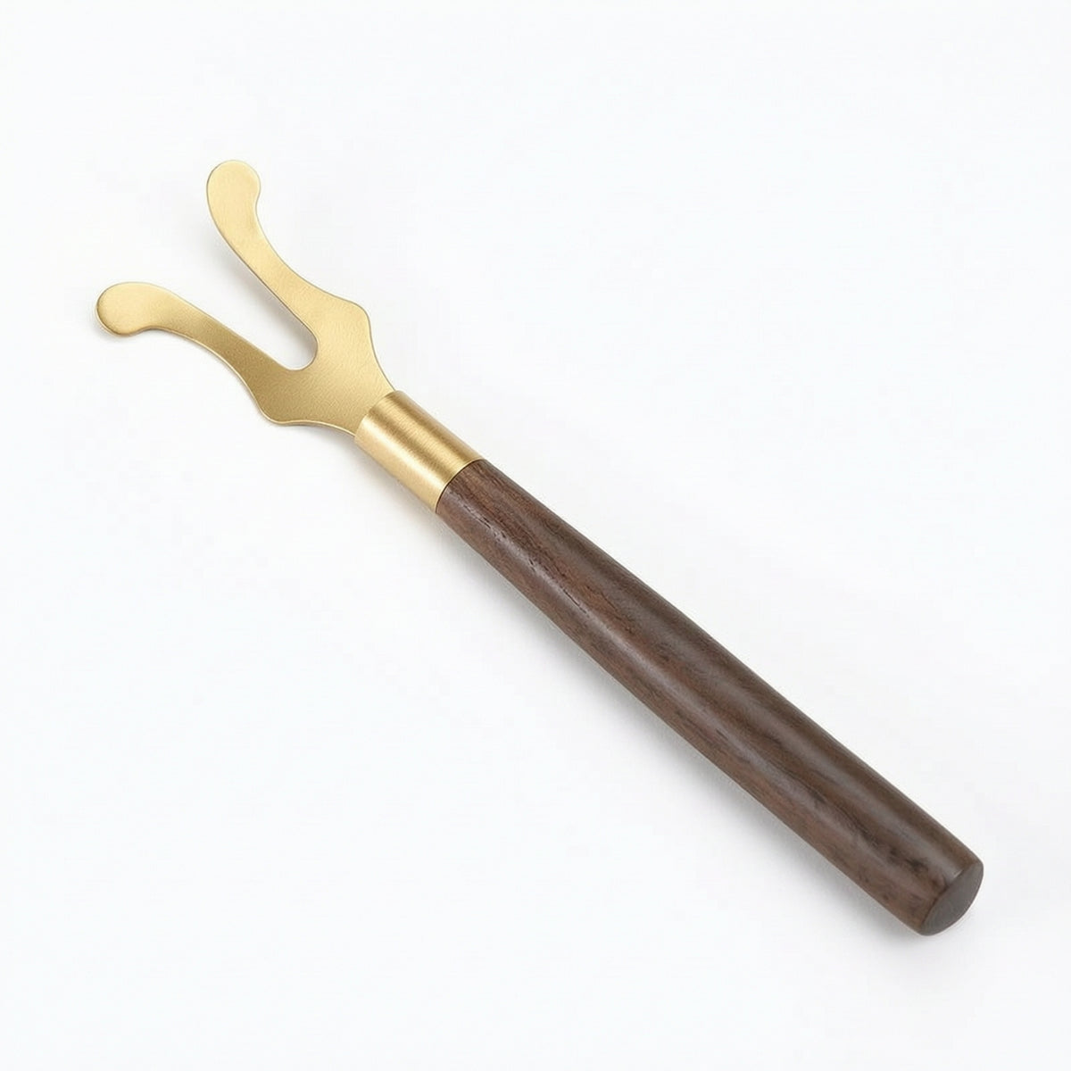 Tea Lid Lifter Gold-Toned Lid Lifter with Wooden Handle Forked for Home, Hosts