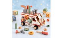 Disassembly Wooden Assembly Truck Finemovement Take Apart Truck Rotating Gears Building Vehicle Set Colorful Painted for Children