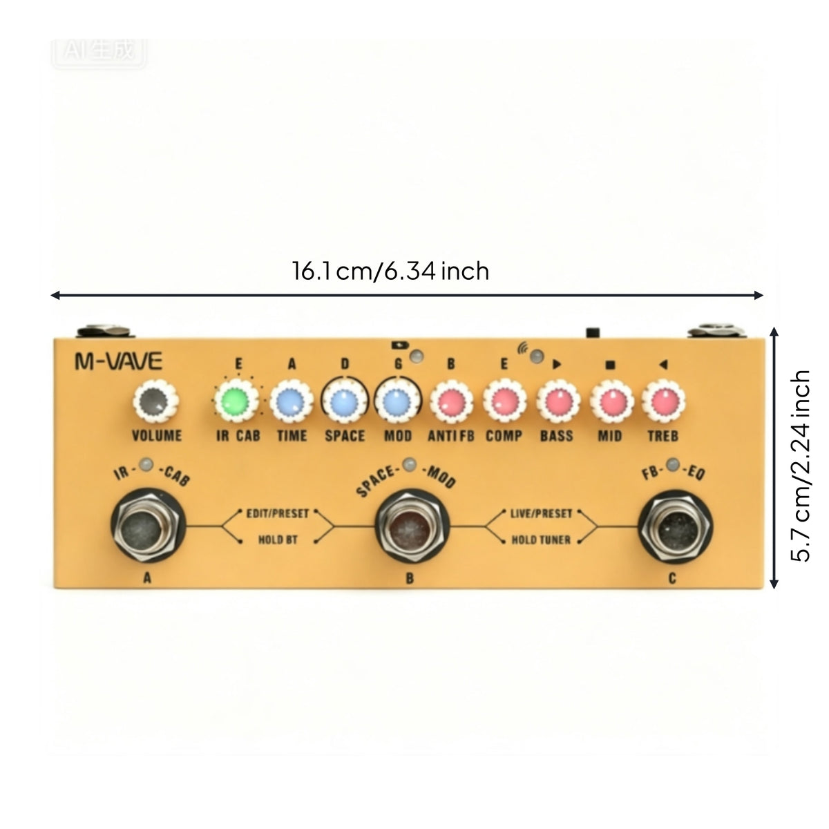 Portable Guitar Effects Processor with Rechargeable Battery Compact Guitar Multi-Effects Pedal Metal Mobile for Recording