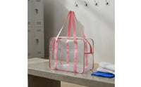 Large Capacity Clear PVC Tote Bag Easy to Clean Waterproof Cosmetic Bag Portable Clear PVC Pouch Lightweight for Women, Swimming, Beach