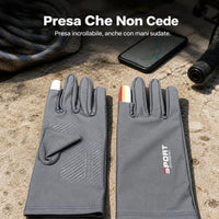 Ice Silk Two-Finger Sun Protection Fishing Cycling Gloves for Outdoor Sports