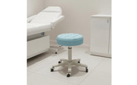 Back Support Height Adjustable Salon Stool Easy to Clean Backrest Rolling Stool Heavy Duty Round Salon Chair for Hair Stylists, Nail Technicians, Barbers