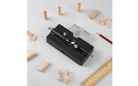 Precise Centering 2 in 1 Dowel Creator Drill Guide Rotatable Blade Dowel Creator Jig Wear-Resistant Anodized Surface Woodworking Hole Aluminum Alloy Body for Woodworkers
