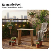 Distressed Finish Heart Cutout Pedestal Rustic Farmhouse design Plant Stand Natural Wood Grain Garden Accessory sturdy Construction for Gardeners, Home Decorators, Hobbyists, Balcony, Windowsill, Living Room, Entrypath