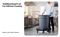 With Wheels Mobile Garbage Can Large Capacity Wheeled Bussing Bin 360° Swivel Casters Restaurant Utility Cart Multi-Functional for Bussers, Cleaners, Janitors, Commercial Kitchen, Food Court, Cafeteria, Hotel