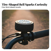 Tire Shaped Bike Alert 360° Rotatable Kids Bike Tire Alert Kids Cycle Alert Powerful Crisp Sound Rotating Cycle Alert