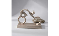 Abstract Cyclist Sculpture Decorative Metal Cyclist Figurine Collectible Biking Sculpture for Living Room
