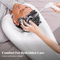 Lying down Hair Washing Pillow No Bending Required Inflatable Hair Washing Basin Easy to Inflate Bedside Shampoo Basin for Elderly, Seniors, Hospital